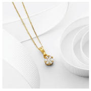 9ct Gold 25 point Diamond Invisible Set Pendant