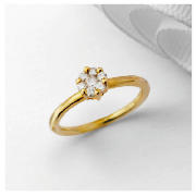 9ct gold 25 point Diamond Invisible Set Ring, P