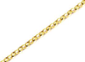 9ct Gold 2mm Wide Round Link Belcher Chain 16``