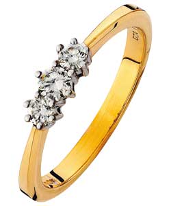 9ct Gold 3 Stone Diamond Ring