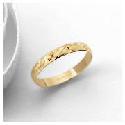 9ct Gold 3mm Diamond Cut Wedding Ring, L
