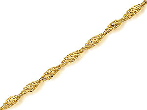9ct Gold 3mm Wide Lattice Twist Necklace
