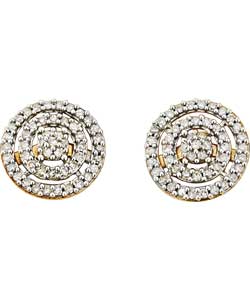 9ct Gold 50 Point Diamond Stud Earrings