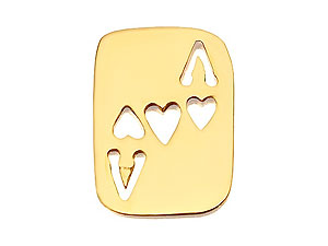 9ct Gold Ace of Hearts Playing Card Single