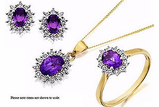 Amethyst And Diamond Cluster Ring,