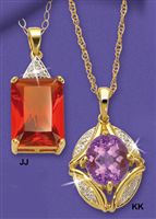 9ct gold Amethyst And Pave Set Diamond Pendant
