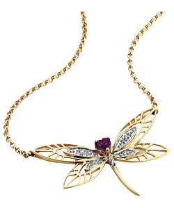 Amethyst Dragonfly Necklet