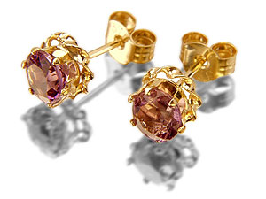 9ct gold and Amethyst Earrings 070461