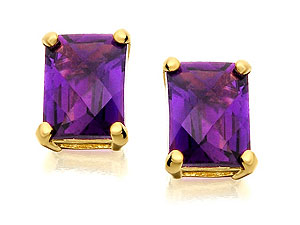 9ct gold and Amethyst Earrings 070573