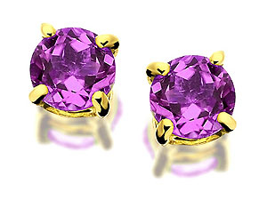 And Amethyst Solitaire Earrings 3mm -