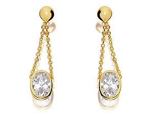 9ct gold and Chained Cubic Zirconia Drop