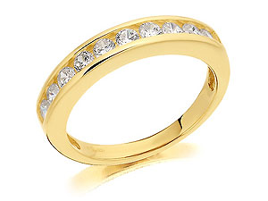 9ct gold and Channel-Set Cubic Zirconia Half