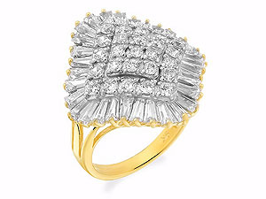 9ct gold and Cubic Zirconia Cluster Ring 186547-M