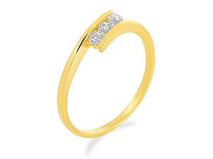 9ct Gold and Cubic Zirconia Crossover Ring 186216