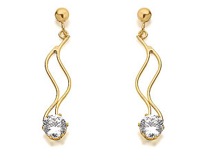 9ct Gold And Cubic Zirconia Double Strand Drop