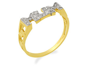 9ct gold and Cubic Zirconia MUM Ring 186539-L