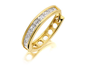 9ct gold and Cubic Zirconia Single Hoop Earring