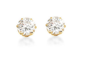 9ct gold and Cubic Zirconia Solitaire Earrings