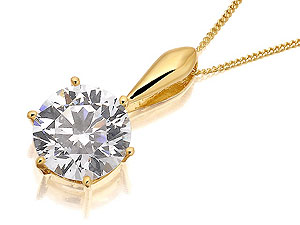 and Cubic Zirconia Solitaire Pendant