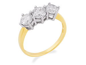 9ct gold and Cubic Zirconia Trilogy Ring 186544-J