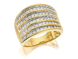 9ct Gold And Diamond Band Ring 1ct - 046108