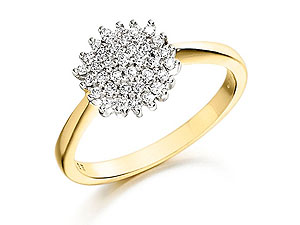 9ct gold and Diamond Cluster Ring 046018-K