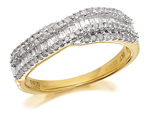 9ct Gold And Diamond Crossover Half Eternity