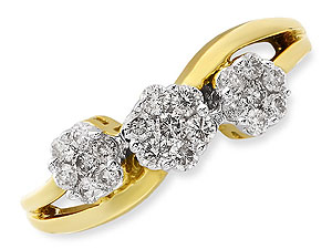 9ct gold and Diamond Crossover Ring 045901-K