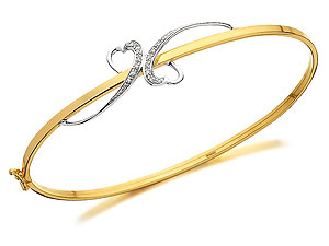And Diamond Double Heart Bangle - 079012