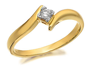 9ct Gold And Diamond Enfolding Band Ring 10pts