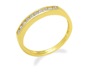 9ct gold and Diamond Half Eternity Ring 048002-P