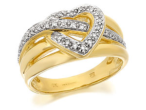 9ct Gold And Diamond Heart Cluster Ring 15pts -