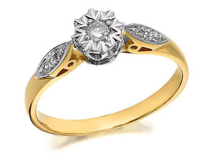 9ct Gold And Diamond Ring 10pts - 049164