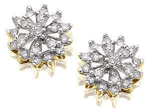 9ct Gold And Diamond Snowflake Earrings 0.25ct
