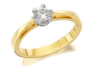 9ct Gold And Diamond Solitaire Ring 0.33ct -