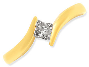 9ct gold and Diamond Split Shoulder Ring 045228-K