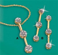 9ct Gold And Diamond Trilogy Pendant And Earrings Set Offer