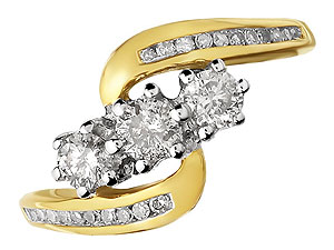 9ct gold and Diamond Twist Ring 045916-O
