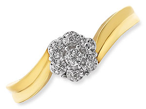 9ct gold and Diamond Twist Ring 046068-M
