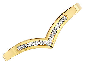 9ct gold and Diamond Wishbone Half Eternity Ring 048072