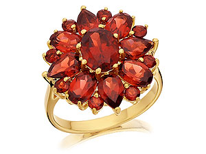 9ct gold and Garnet Flower Cluster Ring 180908-N