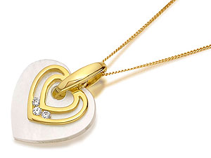9ct Gold and Mother Of Pearl Cubic Zirconia