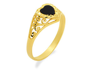 9ct gold and Onyx Ladies Signet Ring 182944-L