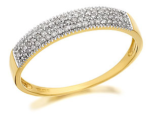 9ct Gold And Pave Set Diamond Band Ring 0.25ct