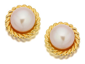 9ct Gold And Pink Pearl RopeEdge Earrings - 070936