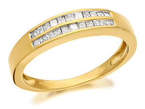 9ct Gold And Princess Cut Diamond Half Eternity