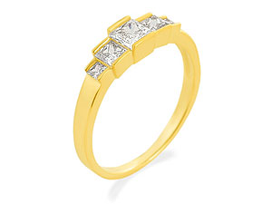 9ct gold and Stepped Cubic Zirconia Ring 186207-O