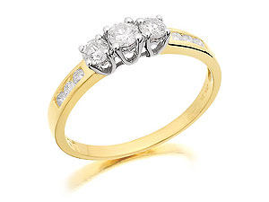 9ct gold and Trilogy Diamond Ring 045913-J