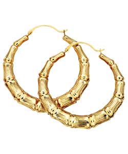 9ct gold Bamboo Creole Earrings
