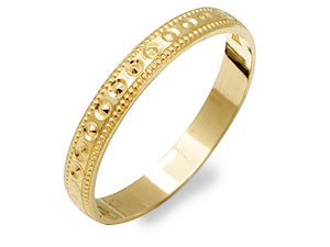 9ct gold Beaded Edge Brides Wedding Ring 181641-Q